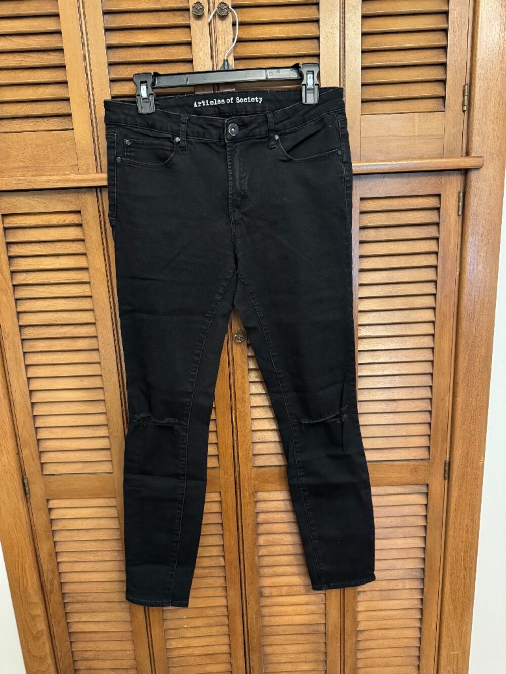 Articles of Society Distressed Black Skinny High Waisted Denim Jeans Size 30